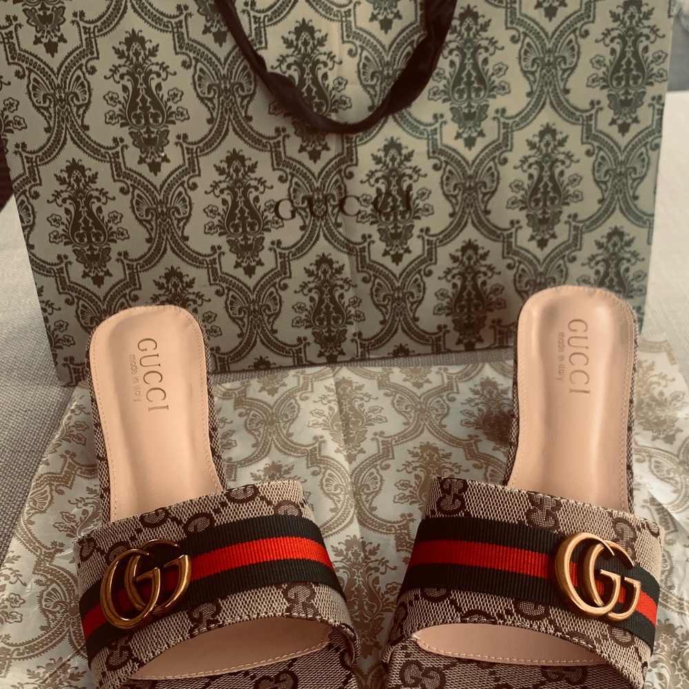 Designer GG Red & Green Logo Sandal